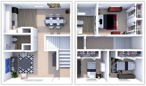 a floor plan of a building with a staircase